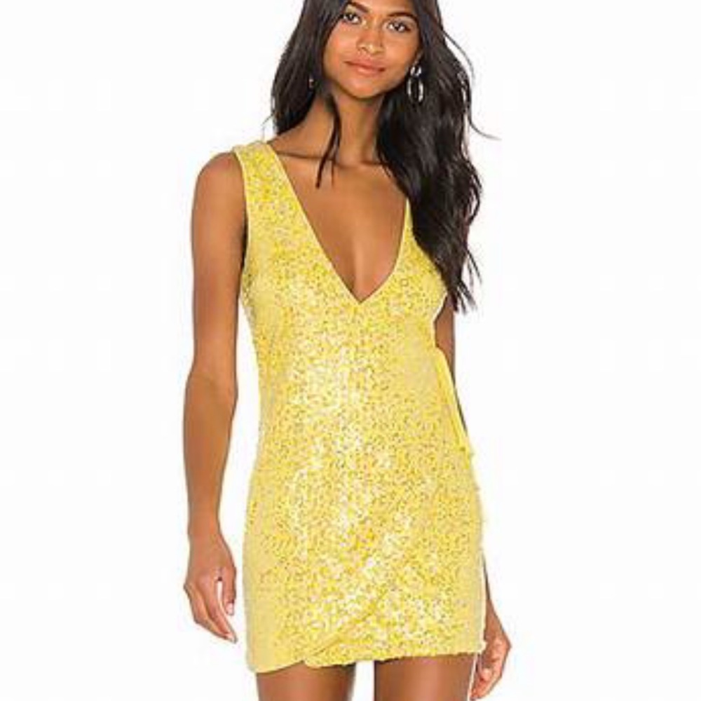 H:ours yellow sequin dress